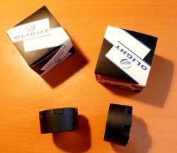 OLIGHT. Матовый диффузор-рассеиватель и красный фильтр. Фонарик 34-36 мм.
