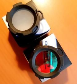 OLIGHT. Матовый диффузор-рассеиватель и красный фильтр. Фонарик 34-36 мм.