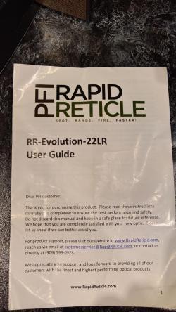 Оптический прицел PFI Rapid-Reticle 22LR
