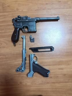 Пистолет KWC Luger P-08 CO-2 (KCB - 41 DHN) и Маузер С-96 от Деникс макет
