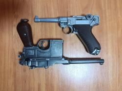 Пистолет KWC Luger P-08 CO-2 (KCB - 41 DHN) и Маузер С-96 от Деникс макет