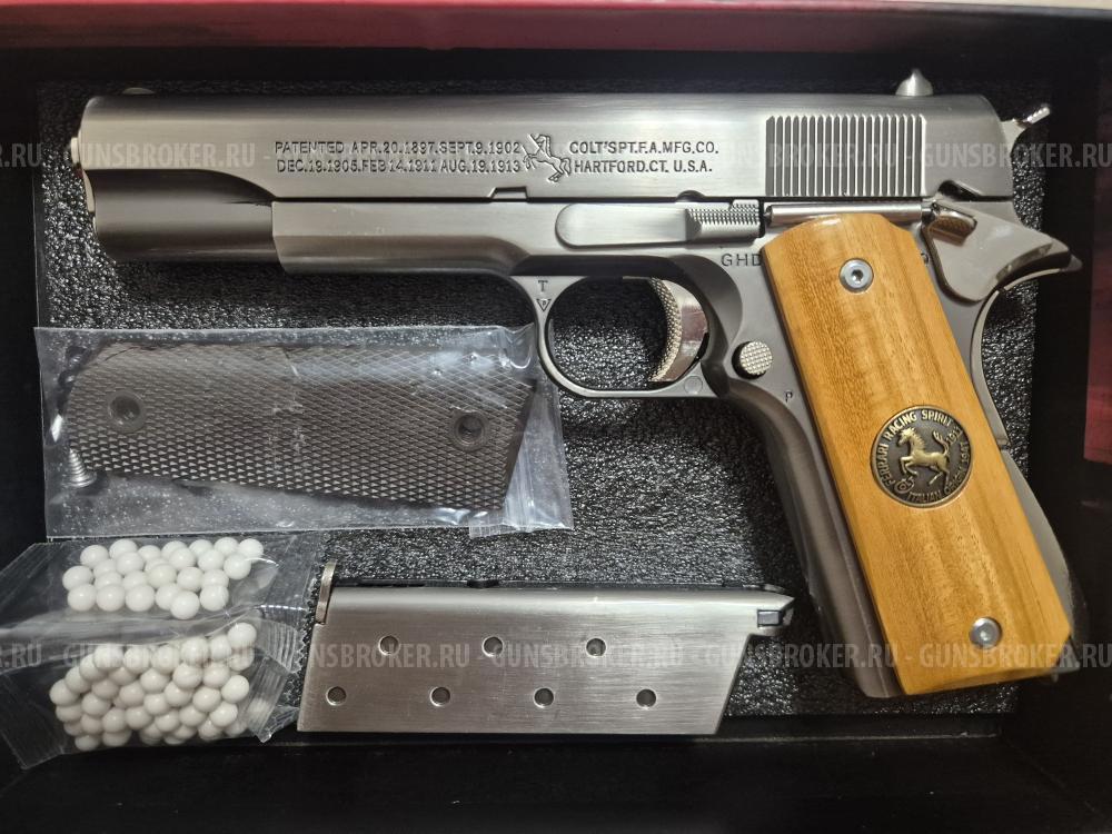 AQK Пневматический (спринговый) пистолет COLT 1911 6мм.