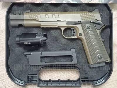 Colt M1911 FDE M45A1 KJW с тюнингом на мощность
