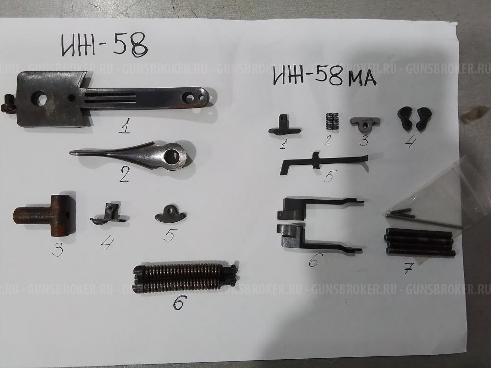Цевьё ИЖ-58; Шарнир: ИЖ-К;ИЖ-43ЕМ;Parker Bros;ТОЗ-66. ЗИП: ИЖ-58МА, ИЖ-58